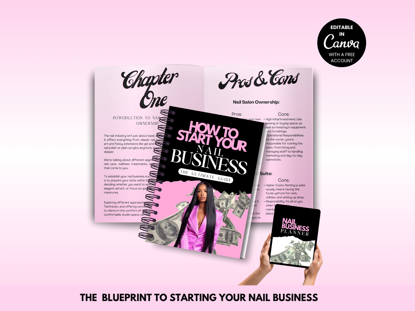 Nail Tech Training Bundle Acrylic + E-File Manuals (Editable)
